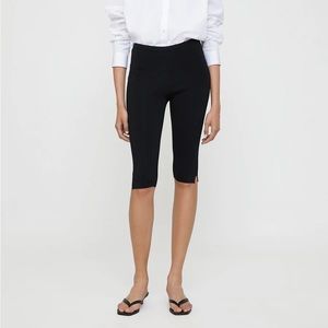 TOTEME cropped compact knit leggings black